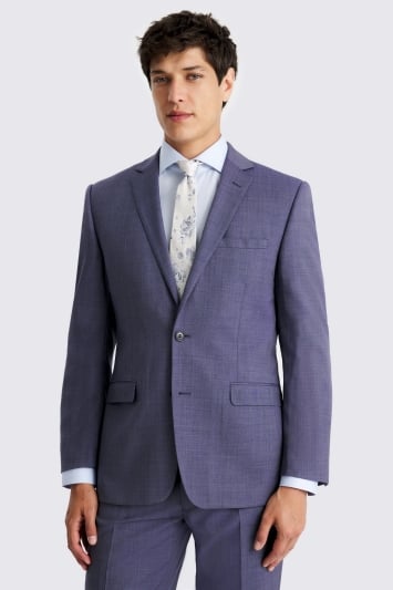 Moss Tailored Fit Blue Sharkskin Suit