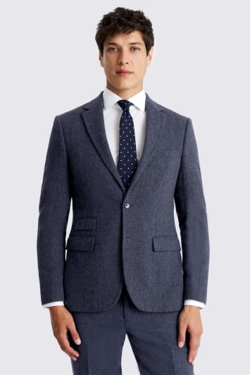 Moss Slim Fit Blue Donegal Suit