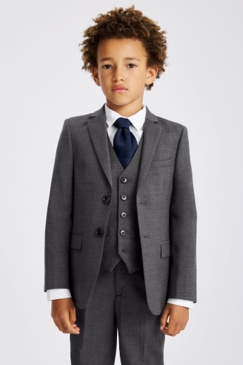 Boys Grey Twill Suit