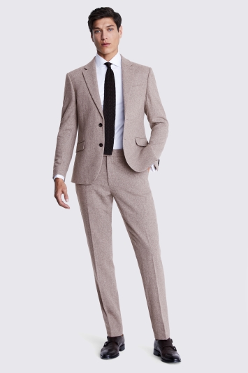 Moss Slim Fit Stone Donegal Tweed Suit