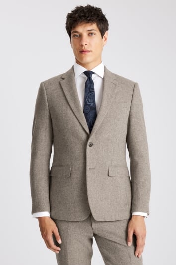 Moss Slim Fit Stone Donegal Tweed Suit