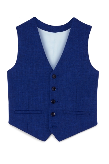 Boys Blue Slub Waistcoat