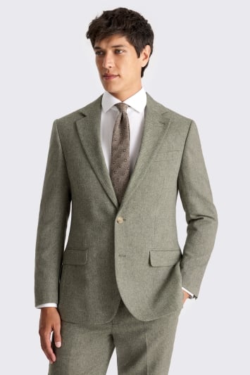 Tailored Fit Sage Herringbone Suit