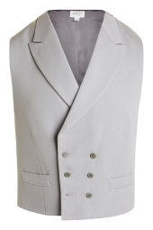 Tailored Fit Double Breasted Grey Waistcoat