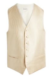 Regular Fit Cream Satin Cord Waistcoat