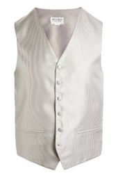 Regular Fit Silver Satin Cord Waistcoat