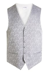Regular Fit Blue Brocade Waistcoat