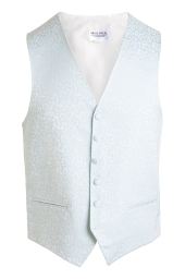 Regular Fit Duck Egg Brocade Waistcoat