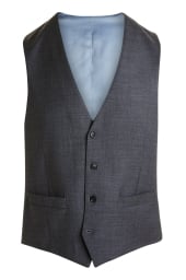 Tailored Fit Grey Twill Waistcoat