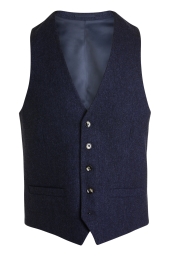 Slim Fit Blue Donegal Waistcoat