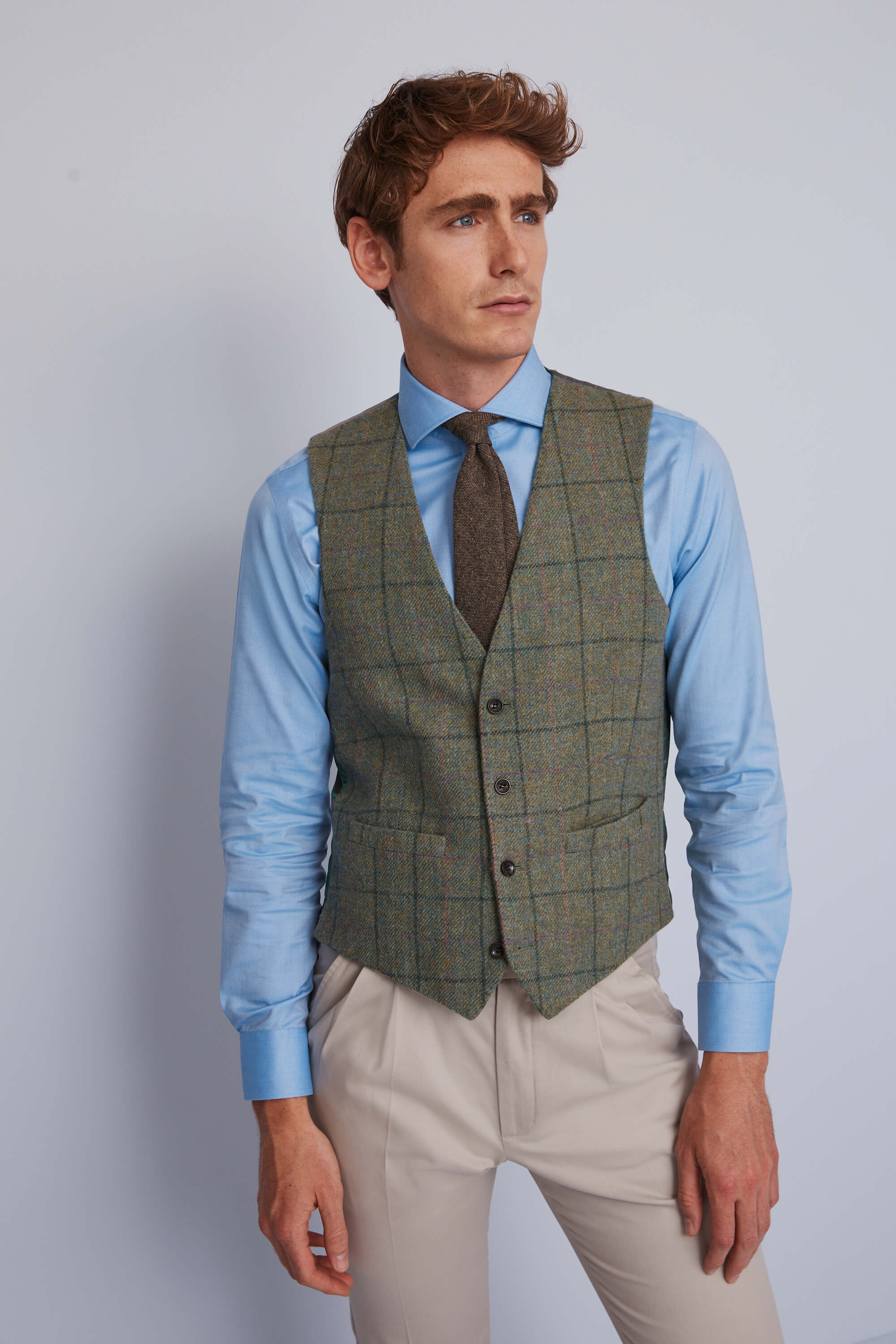 Moss 1851 Green Multi Check Tweed Jacket | Moss Bros Hire